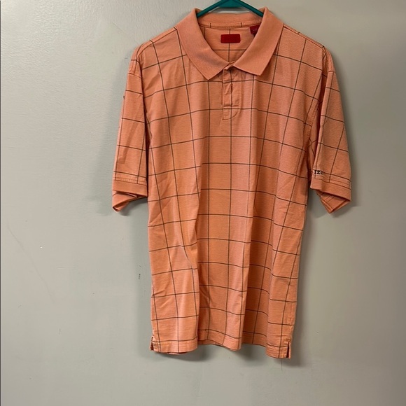 Izod Orange Polo Shirt with Classic Geometric Design - Picture 1 of 5